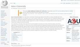 
							         Asia e University - Wikipedia								  
							    
