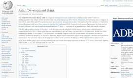 
							         Asian Development Bank - Wikipedia								  
							    