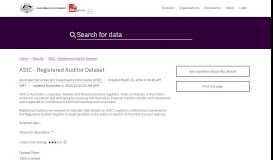 
							         ASIC - Registered Auditor Dataset | Datasets | data.gov.au - beta								  
							    