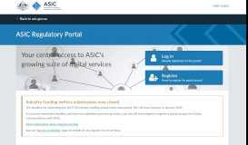 
							         ASIC Regulatory Portal								  
							    