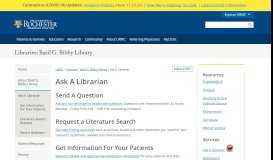 
							         Ask A Librarian - Basil G. Bibby Library - University of Rochester ...								  
							    