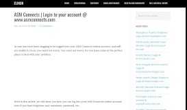 
							         ASM Connects | Find your account @ www.asmconnects.com ...								  
							    