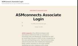 
							         ASMConnects Associate Login - Find the Easiest way to Login ...								  
							    