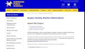 
							         Aspen Family Portal Information | About the District								  
							    