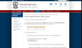 
							         Aspen Family Portal Information / View/Print Report Cards - Portsmouth								  
							    