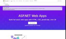
							         ASP.NET Web Apps | HTML, CSS, JavaScript, and C# - Microsoft								  
							    