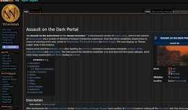 
							         Assault on the Dark Portal - Wowpedia - Your wiki guide to the World ...								  
							    