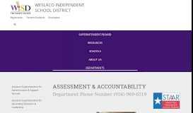 
							         Assessment & Accountability - Weslaco Independent School District								  
							    