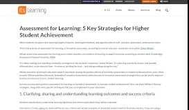 
							         Assessment for Learning: 5 Key Strategies for Higher Student ...								  
							    