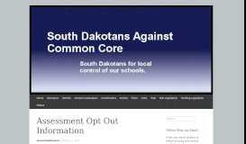 
							         Assessment Opt Out Information | South Dakotans Against Common ...								  
							    