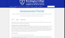 
							         Assessment Portal | Brockington College								  
							    