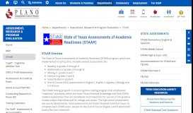 
							         Assessment, Research & Program Evaluation / STAAR - Plano ISD								  
							    