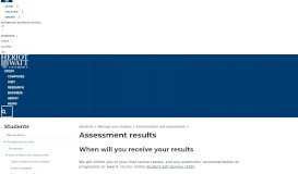 
							         Assessment results | Heriot-Watt University								  
							    
