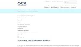 
							         Assessment Specialist communications - OCR								  
							    