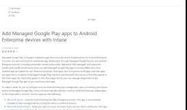 
							         Assign Managed Google Play apps to Android Enterprise devices ...								  
							    