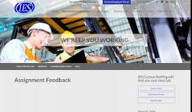 
							         Assignment Feedback - IES Custom Staffing								  
							    