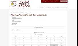 
							         Assignments - Rivera Middle School								  
							    