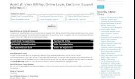 
							         Assist Wireless Bill Pay, Online Login, Customer Support Information								  
							    