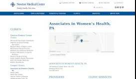 
							         Associates in Women's Health, PA - Newton Medical Center								  
							    