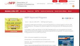 
							         Association of Nutrition & Foodservice Professionals (ANFP ...								  
							    