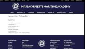 
							         Assumption College Fair | Massachusetts Maritime Academy								  
							    