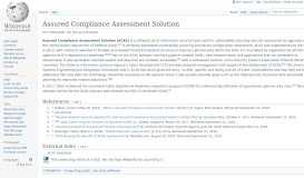 
							         Assured Compliance Assessment Solution - Wikipedia								  
							    