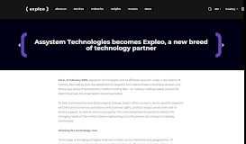 
							         Assystem Technologies becomes Expleo, a new breed of technology ...								  
							    