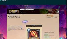 
							         Astral Portal | Hearthstone: Heroes of Warcraft Wiki | FANDOM ...								  
							    