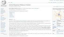 
							         Astria Regional Medical Center - Wikipedia								  
							    