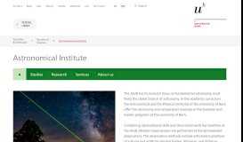 
							         Astronomical Institute - Astronomisches Institut - Universität Bern								  
							    