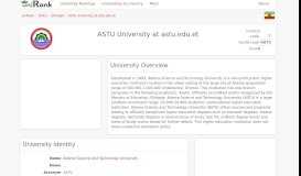 
							         ASTU University at astu.edu.et | Ranking & Review								  
							    