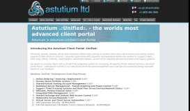 
							         Astutium Unified - Consolidated Customer Service Portal @ Astutium Ltd								  
							    
