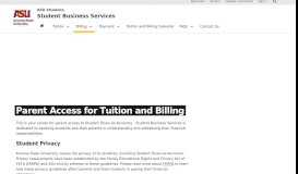 
							         ASU Billing | Parent Access | Accessing your Student's Bill								  
							    
