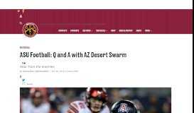 
							         ASU Football: Q and A with AZ Desert Swarm - House of Sparky								  
							    