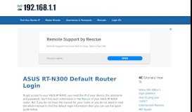 
							         ASUS RT-N300 - Default login IP, default username & password								  
							    