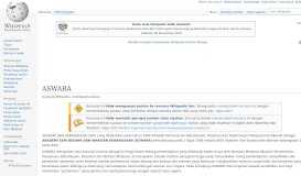 
							         ASWARA - Wikipedia Bahasa Melayu, ensiklopedia bebas								  
							    