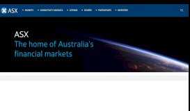 
							         ASX: Home - Australian Securities Exchange								  
							    