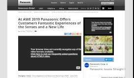 
							         At AWE 2019 Panasonic Offers Customers Fantastic Experiences of ...								  
							    