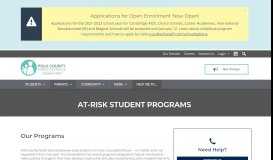 
							         At-Risk Student Programs | Polk County Public Schools								  
							    