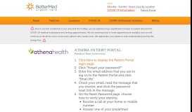 
							         Athena Portal Reset | BetterMed Urgent Care : Short Pump, Midlothian ...								  
							    