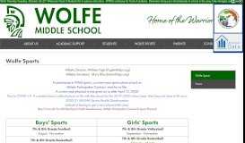 
							         Athletics at Wolfe - Athletics - Wolfe Middle School								  
							    