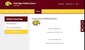 
							         Athletics Home Page / York County Middle Schools								  
							    