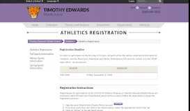 
							         Athletics Registration - Timothy Edwards Middle School								  
							    