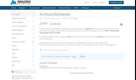 
							         ATHP - License - Knowledgebase - Macro Network								  
							    
