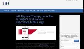 
							         ATI Physical Therapy Launches Industry's First Patient Experience ...								  
							    