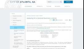 
							         Atlanta, GA : Applying for a General Business License								  
							    