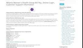 
							         Atlanta Women's Health Group Bill Pay, Online Login, Customer ...								  
							    