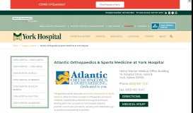 
							         Atlantic Orthopaedics & Sports Medicine at York Hospital | York Hospital								  
							    