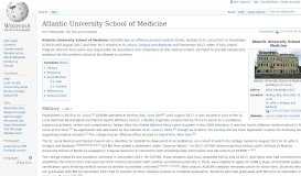 
							         Atlantic University School of Medicine - Wikipedia								  
							    