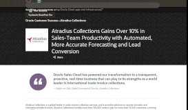 
							         Atradius Collections Gains Over 10% in Sales-Team ... - Oracle								  
							    